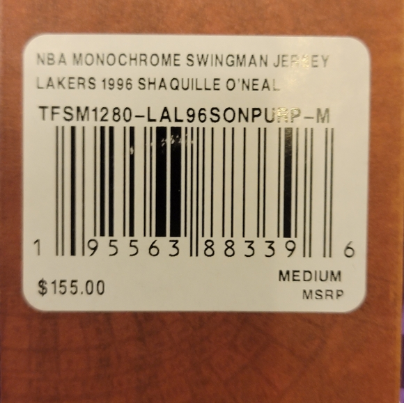 Shaquille O'Neal Lakers Mitchell & Ness Monochrome 96-97 Swingman Jersey Sz M - Picture 8 of 13